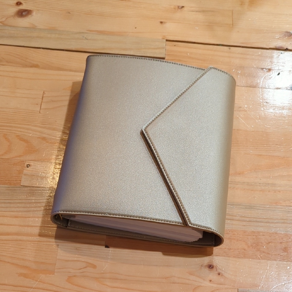 Erin Condren Gold Vegan Leather A5 Ring Planner